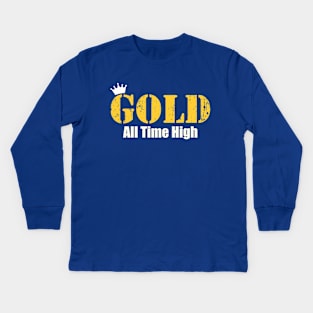 Gold at All Time High Kids Long Sleeve T-Shirt